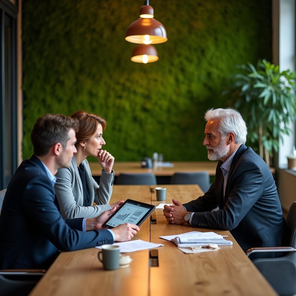 Riunione del team editoriale per la pianificazione dei contenuti digitali